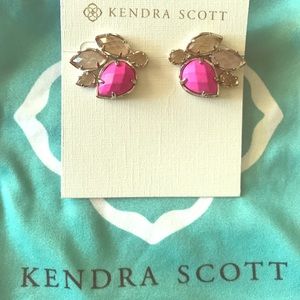 💕Kendra Scott Pink & Clear Quartz Earrings 💕